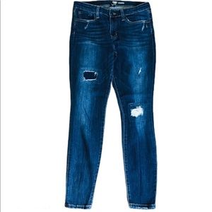 GAP Grunge Y2K Western Distressed Skinny Legging Jeans Dark Denim Wash Size 4